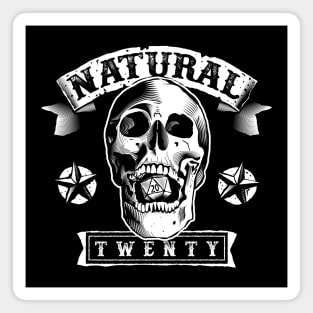 Screaming Skull Natural Twenty d20 Magnet